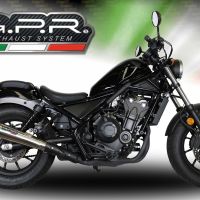 Esapament GPR compatibil cu Honda Cmx 500 Rebel 2017 Evacuare slip-on omologata, inclusiv db killer detașabil și cot de legătură,Powercone Evo