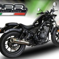 Esapament GPR compatibil cu Honda Cmx 500 Rebel 2017 Evacuare slip-on omologata, inclusiv db killer detașabil și cot de legătură,Powercone Evo