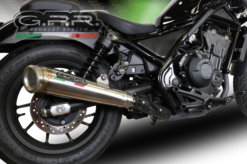 Esapament GPR compatibil cu Honda Cmx 500 Rebel 2017 Evacuare slip-on omologata, inclusiv db killer detașabil și cot de legătură,Powercone Evo