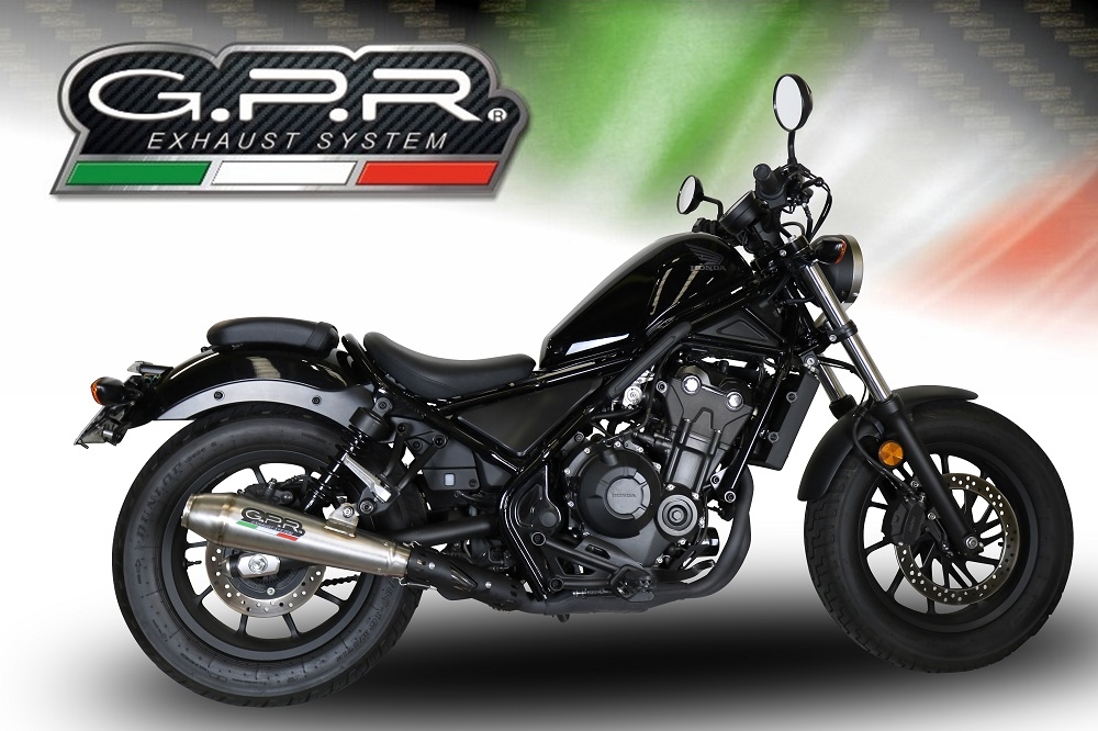 Exhaust compatible with Honda Cmx 300 Rebel 2017-2020, Ultracone, Homologated legal slip-on exhaust including removable db killer and link pipe