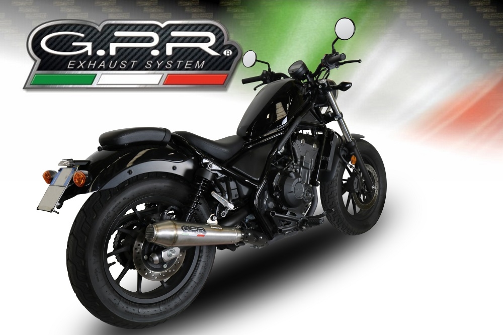 Exhaust compatible with Honda Cmx 300 Rebel 2017-2020, Ultracone, Homologated legal slip-on exhaust including removable db killer and link pipe