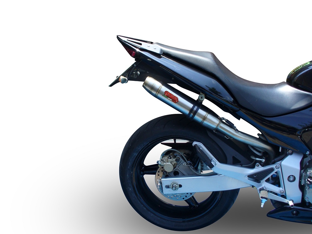 Exhaust compatible with Honda Hornet Cb 600 F 2003-2006, Deeptone Inox, Homologated legal slip-on exhaust including removable db killer, link pipe and catalyst