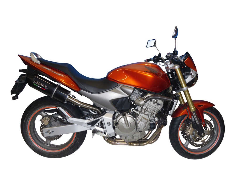Exhaust compatible with Honda Hornet Cb 600 F 1998-2002, Furore Nero, Homologated legal slip-on exhaust including removable db killer and link pipe