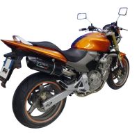 Exhaust compatible with Honda Hornet Cb 600 F 1998-2002, Furore Nero, Homologated legal slip-on exhaust including removable db killer and link pipe