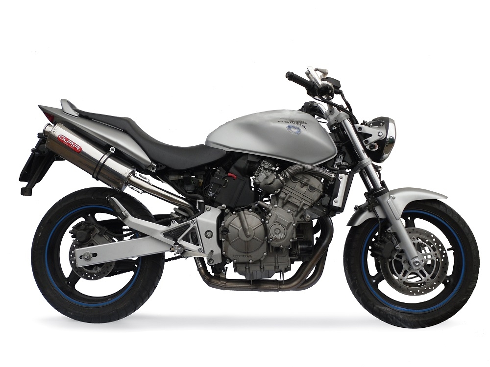 Esapament GPR compatibil cu Honda Hornet Cb 600 F 2003 Evacuare slip-on omologata, inclusiv db killer detașabil, cot de legătură și catalizator,Trioval