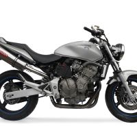 Esapament GPR compatibil cu Honda Hornet Cb 600 F 2003 Evacuare slip-on omologata, inclusiv db killer detașabil, cot de legătură și catalizator,Trioval