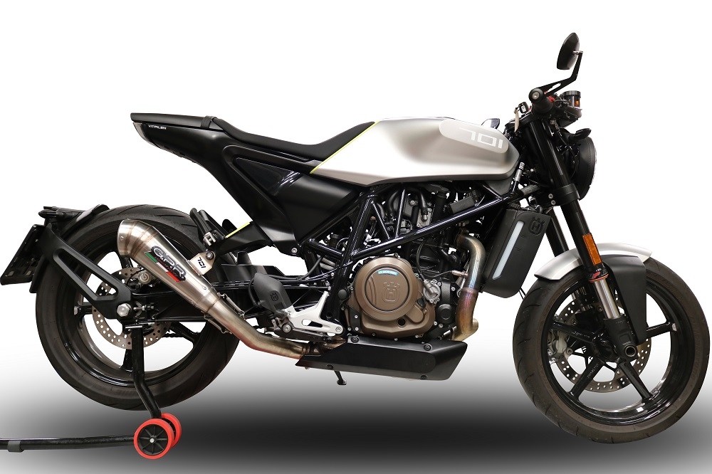 Exhaust compatible with Husqvarna Svartpilen 701 2018-2020, Powercone Evo, Homologated legal slip-on exhaust including removable db killer and link pipe