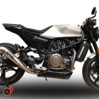 Exhaust compatible with Husqvarna Svartpilen 701 2018-2020, Powercone Evo, Homologated legal slip-on exhaust including removable db killer and link pipe