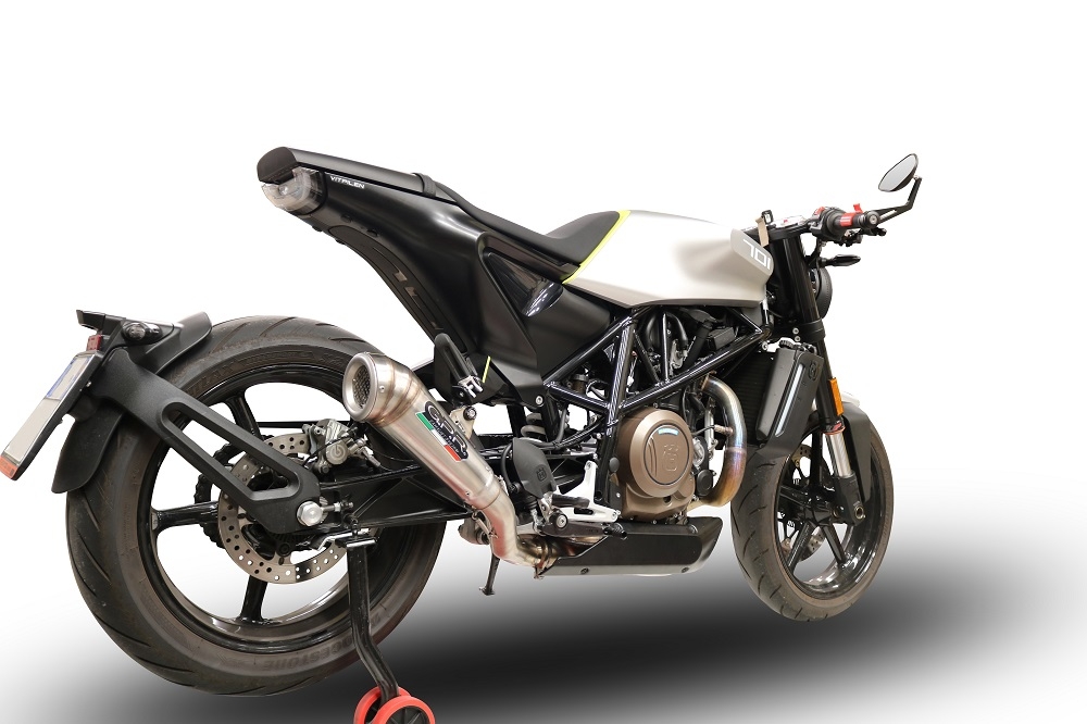 Exhaust compatible with Husqvarna Svartpilen 701 2018-2020, Powercone Evo, Homologated legal slip-on exhaust including removable db killer and link pipe