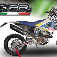 Esapament GPR compatibil cu Husqvarna FE 350 2014 Evacuare slip-on omologata, inclusiv db killer detașabil și cot de legătură,Furore Poppy