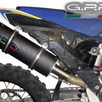 Esapament GPR compatibil cu Husqvarna FE 350 2014 Evacuare slip-on omologata, inclusiv db killer detașabil și cot de legătură,Furore Nero