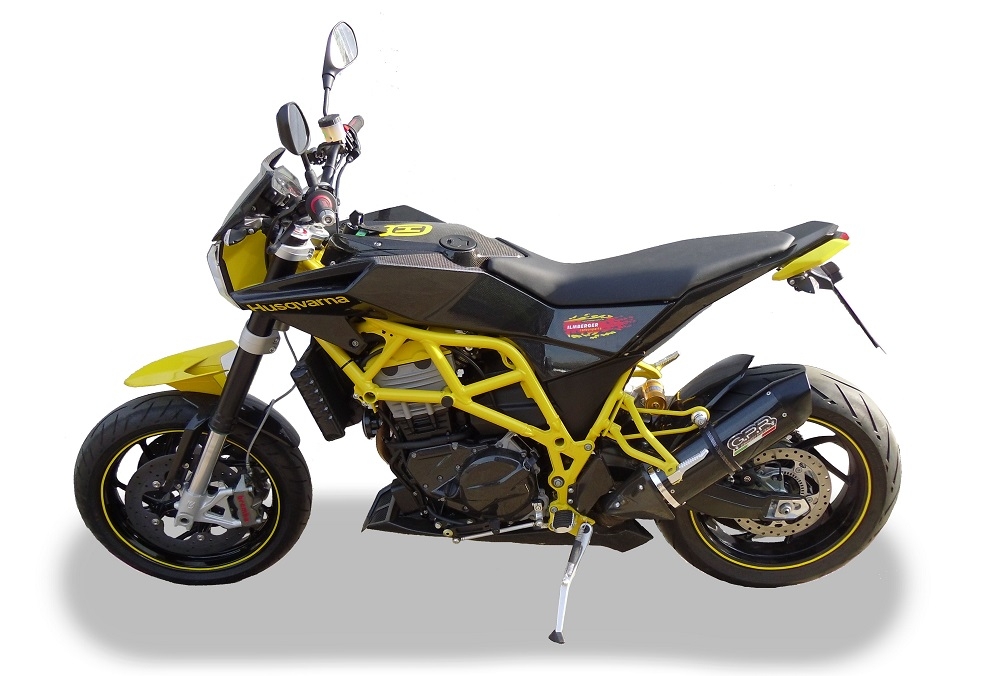 Esapament GPR compatibil cu Husqvarna Nuda 900 - Nuda 900 R 2012 Evacuare slip-on omologata, inclusiv db killer detașabil și cot de legătură,Furore Nero