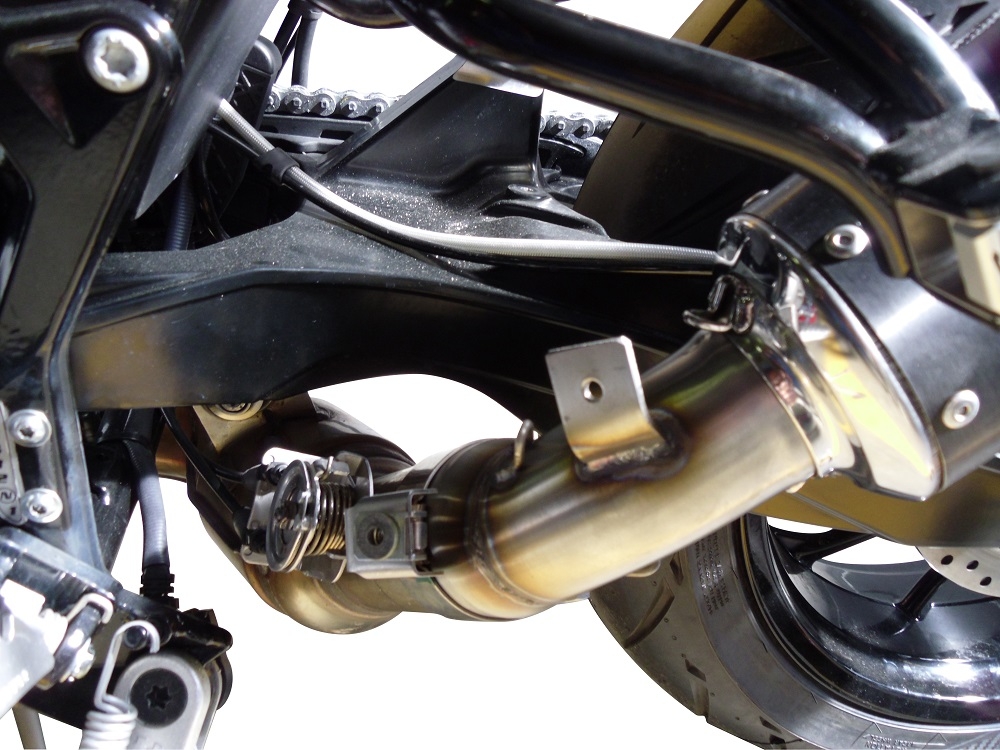 Exhaust compatible with Husqvarna Nuda 900 - Nuda 900 R 2012-2013, Albus Ceramic, Homologated legal slip-on exhaust including removable db killer and link pipe