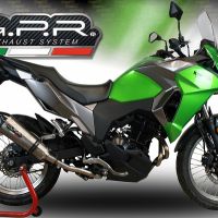 Esapament GPR compatibil cu Kawasaki Versys-X 250 2017 Evacuare slip-on omologata, inclusiv db killer detașabil, cot de legătură și catalizator,New Grand Prix Evo Titanium