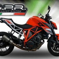 Esapament GPR compatibil cu Ktm Super Duke 1290 GT 2016 Evacuare slip-on omologata, inclusiv db killer detașabil și cot de legătură,M3 Inox 