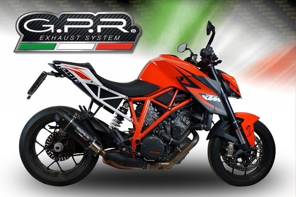 Esapament GPR compatibil cu Ktm Super Duke 1290 R  2017 Evacuare slip-on omologata, inclusiv db killer detașabil și cot de legătură,Furore Evo4 Nero