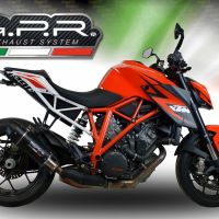 Esapament GPR compatibil cu Ktm Super Duke 1290 R  2017 Evacuare slip-on omologata, inclusiv db killer detașabil și cot de legătură,Furore Evo4 Nero