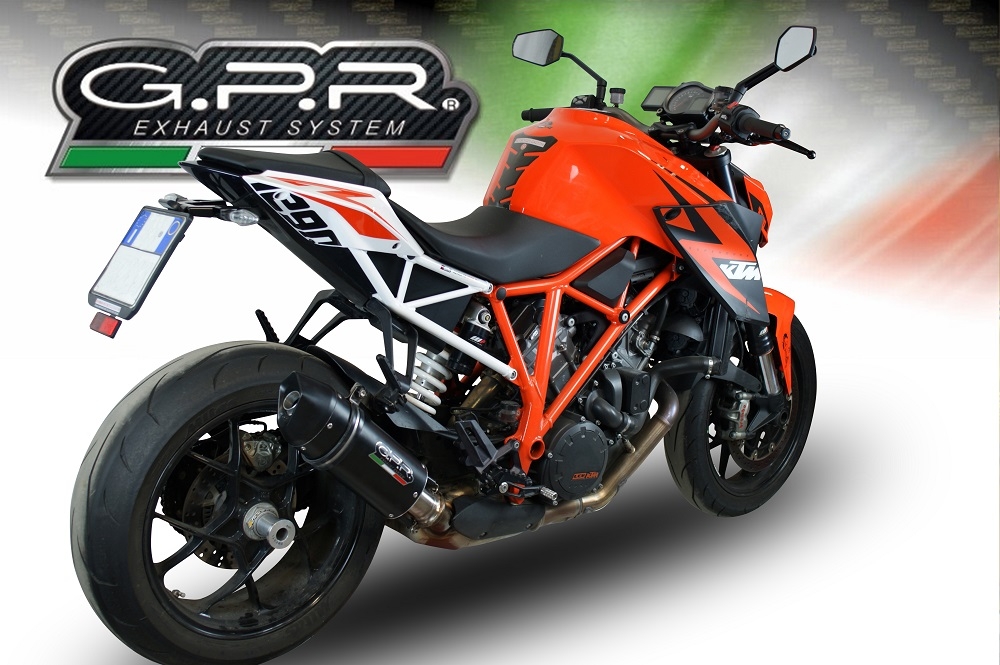 Esapament GPR compatibil cu Ktm Super Duke 1290 R  2017 Evacuare slip-on omologata, inclusiv db killer detașabil și cot de legătură,Furore Evo4 Nero