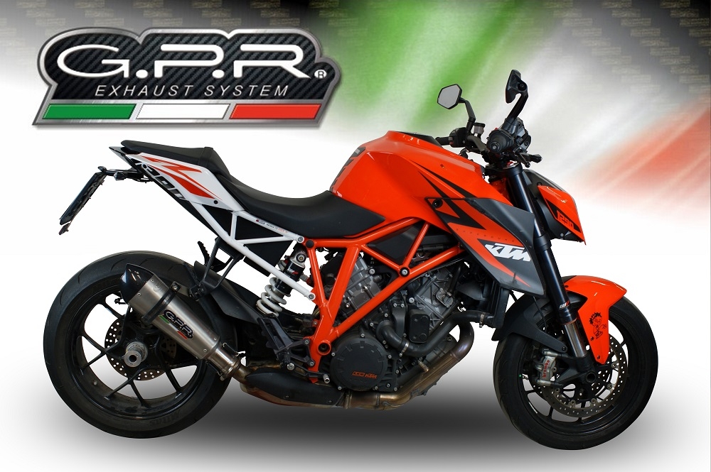 Esapament GPR compatibil cu Ktm Super Duke 1290 GT 2022 Evacuare slip-on omologata, inclusiv db killer detașabil și cot de legătură,New Grand Prix Evo Titanium