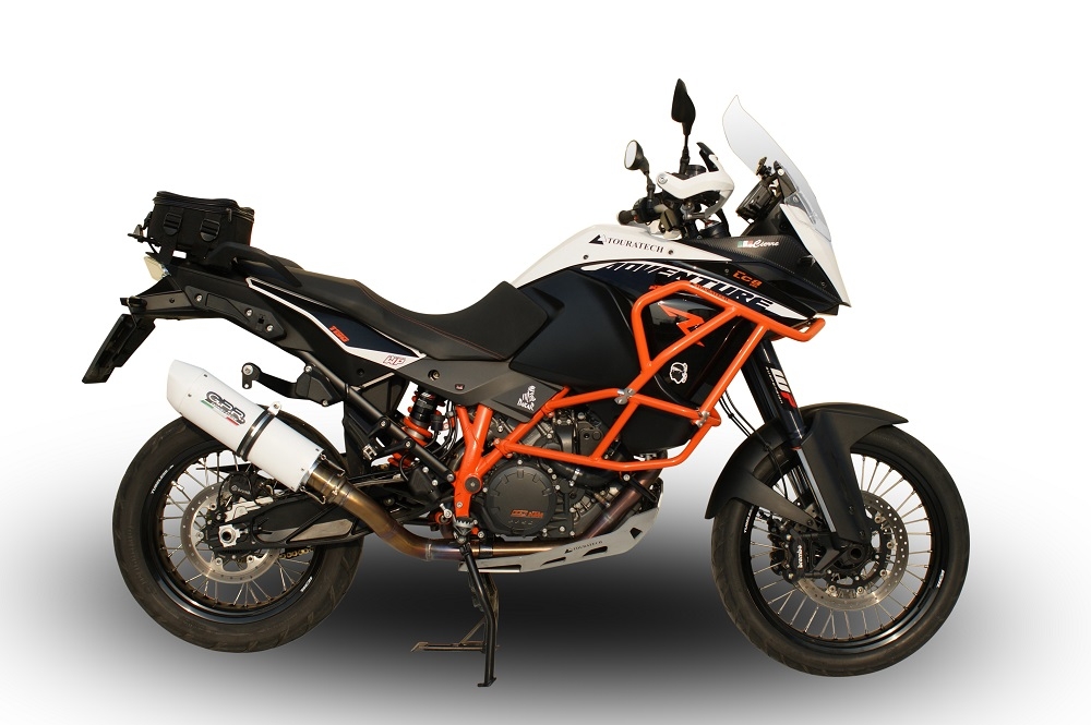 Esapament GPR compatibil cu Ktm Lc 8 Adventure 1190  2013 Evacuare slip-on omologata, inclusiv db killer detașabil și cot de legătură,Albus Ceramic
