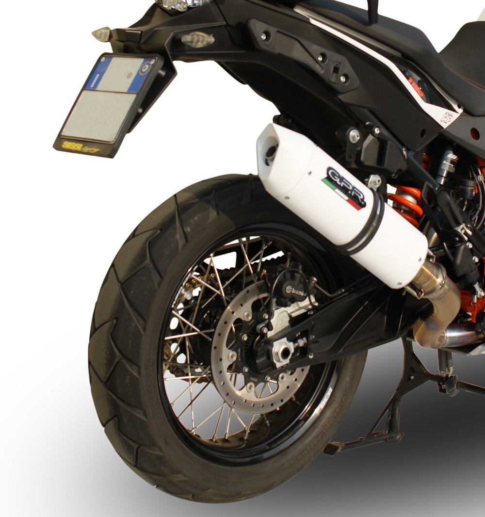 Esapament GPR compatibil cu Ktm Lc 8 Adventure 1190  2013 Evacuare slip-on omologata, inclusiv db killer detașabil și cot de legătură,Albus Ceramic