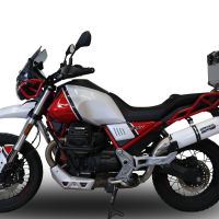 Esapament GPR compatibil cu Moto Guzzi V85 TT 2021 Evacuare slip-on omologata, inclusiv db killer detașabil și cot de legătură,Albus Evo4