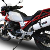 Esapament GPR compatibil cu Moto Guzzi V85 TT 2021 Evacuare slip-on omologata, inclusiv db killer detașabil și cot de legătură,Albus Evo4