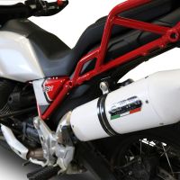 Esapament GPR compatibil cu Moto Guzzi V85 TT 2021 Evacuare slip-on omologata, inclusiv db killer detașabil și cot de legătură,Albus Evo4
