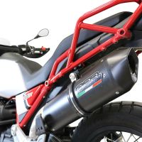 Esapament GPR compatibil cu Moto Guzzi V85 TT 2019 Evacuare slip-on de curse, inclusiv cot de legătură,Furore Nero