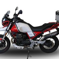 Esapament GPR compatibil cu Moto Guzzi V85 TT 2019 Evacuare slip-on de curse, inclusiv cot de legătură,Furore Nero