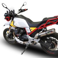 Esapament GPR compatibil cu Moto Guzzi V85 TT 2021 Evacuare slip-on omologata, inclusiv db killer detașabil și cot de legătură,M3 Titanium Natural