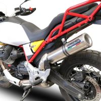 Esapament GPR compatibil cu Moto Guzzi V85 TT 2021 Evacuare slip-on omologata, inclusiv db killer detașabil și cot de legătură,M3 Titanium Natural