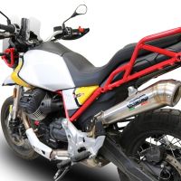 Esapament GPR compatibil cu Moto Guzzi V85 TT 2021 Evacuare slip-on omologata, inclusiv db killer detașabil și cot de legătură,Powercone Evo
