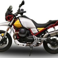Esapament GPR compatibil cu Moto Guzzi V85 TT 2021 Evacuare slip-on omologata, inclusiv db killer detașabil și cot de legătură,Trioval