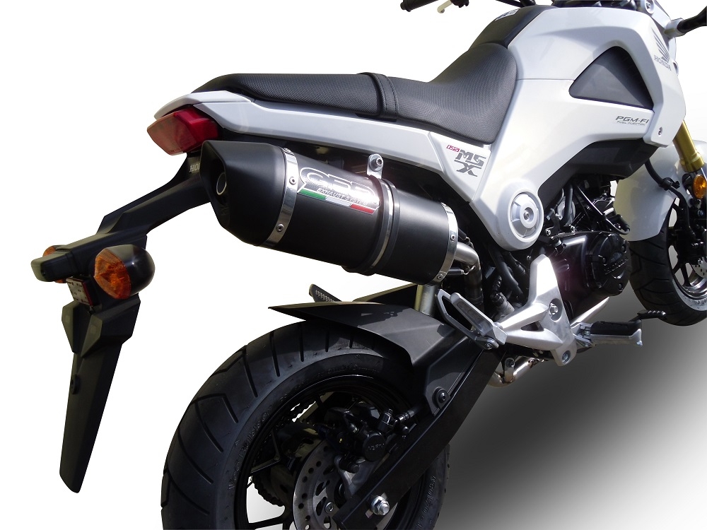 Exhaust compatible with Honda Msx - Grom 125 2018-2020, Furore Nero, Homologated legal slip-on exhaust including removable db killer and link pipe