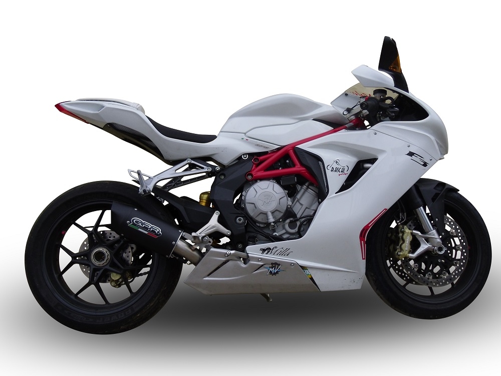 Esapament GPR compatibil cu Mv Agusta Brutale 675 2012 Evacuare slip-on omologata, inclusiv db killer detașabil și cot de legătură,Furore Nero