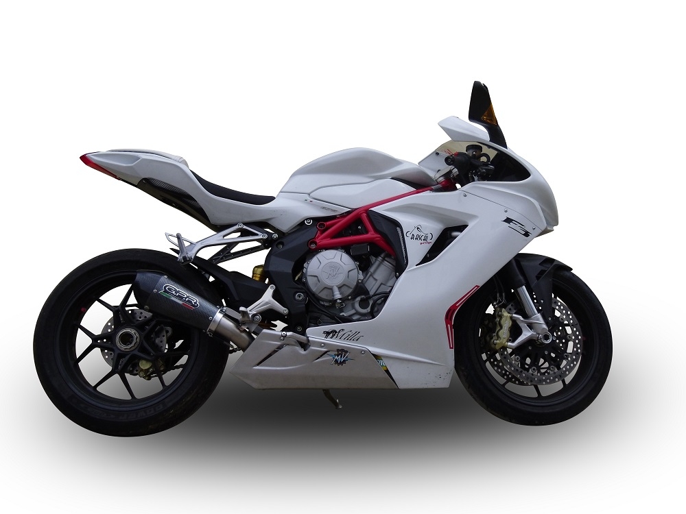 Esapament GPR compatibil cu Mv Agusta F3 675 2012 Evacuare slip-on omologata, inclusiv db killer detașabil și cot de legătură,New Grand Prix Evo Poppy