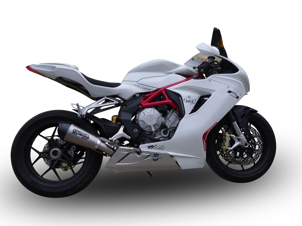 Esapament GPR compatibil cu Mv Agusta F3 675 2012 Evacuare slip-on omologata, inclusiv db killer detașabil și cot de legătură,New Grand Prix Evo Titanium
