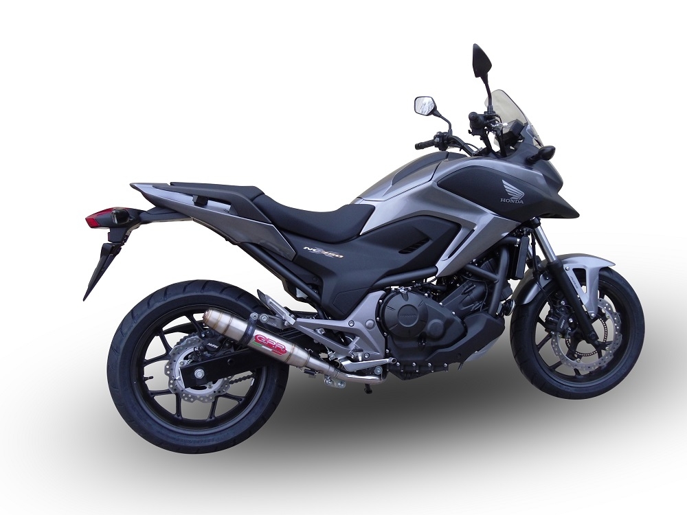 Exhaust compatible with Honda Nc 750 X - S Dct 2014-2015, Deeptone Inox, Homologated legal slip-on exhaust including removable db killer and link pipe