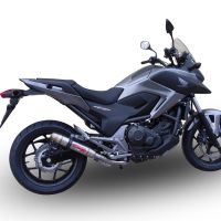 Exhaust compatible with Honda Nc 750 X - S Dct 2014-2015, Deeptone Inox, Homologated legal slip-on exhaust including removable db killer and link pipe