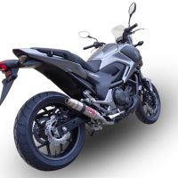 Exhaust compatible with Honda Nc 750 X - S Dct 2014-2015, Deeptone Inox, Homologated legal slip-on exhaust including removable db killer and link pipe