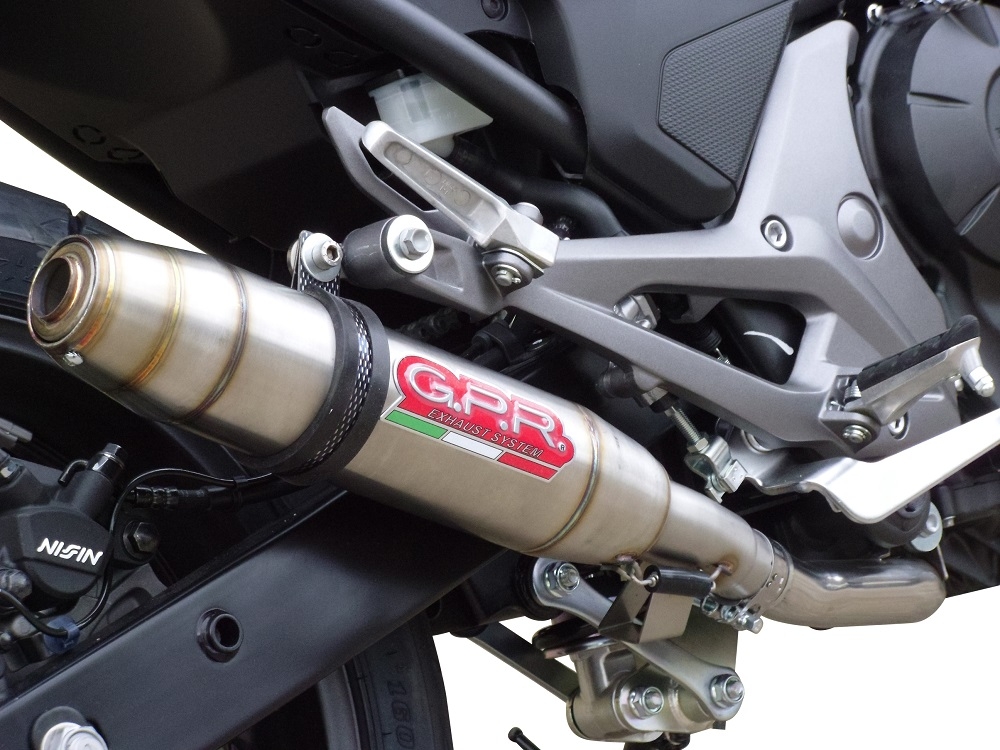 Exhaust compatible with Honda Nc 750 X - S Dct 2014-2015, Deeptone Inox, Homologated legal slip-on exhaust including removable db killer and link pipe