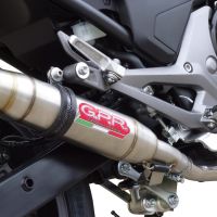 Exhaust compatible with Honda Nc 750 X - S Dct 2014-2015, Deeptone Inox, Homologated legal slip-on exhaust including removable db killer and link pipe
