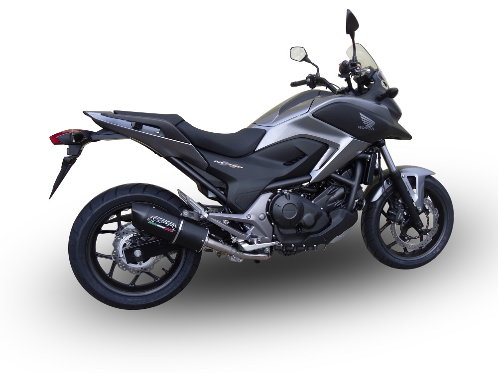 Exhaust compatible with Honda Nc 700 X - S Dct 2012-2018, Furore Nero, Homologated legal slip-on exhaust including removable db killer and link pipe