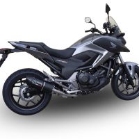 Exhaust compatible with Honda Nc 700 X - S Dct 2012-2018, Furore Nero, Homologated legal slip-on exhaust including removable db killer and link pipe