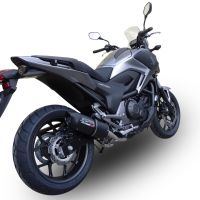 Exhaust compatible with Honda Nc 700 X - S Dct 2012-2018, Furore Nero, Homologated legal slip-on exhaust including removable db killer and link pipe