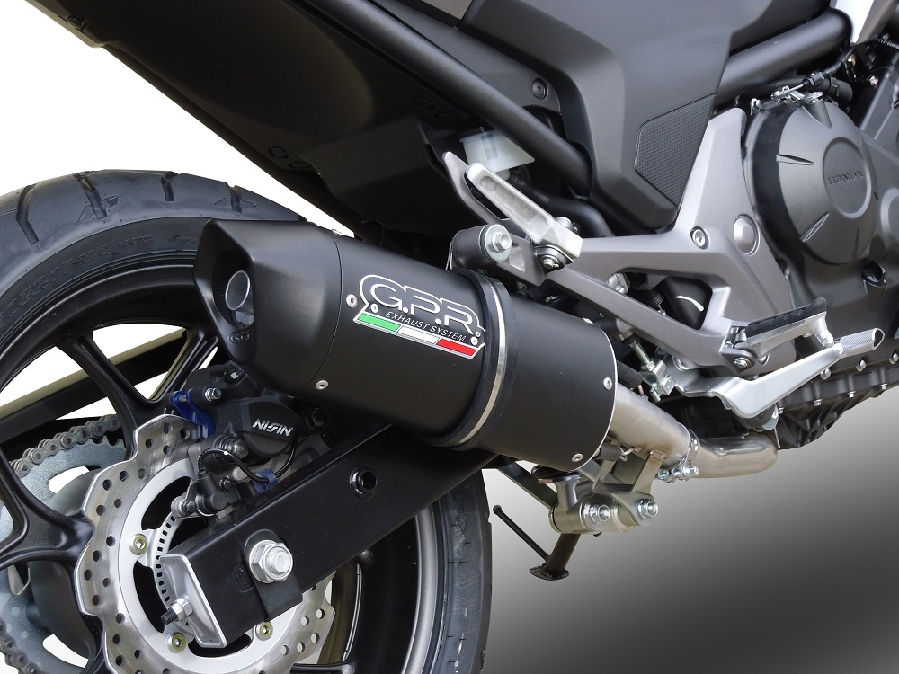 Esapament GPR compatibil cu Honda Integra 750 2016 Evacuare slip-on omologata, inclusiv db killer detașabil și cot de legătură,Furore Evo4 Nero