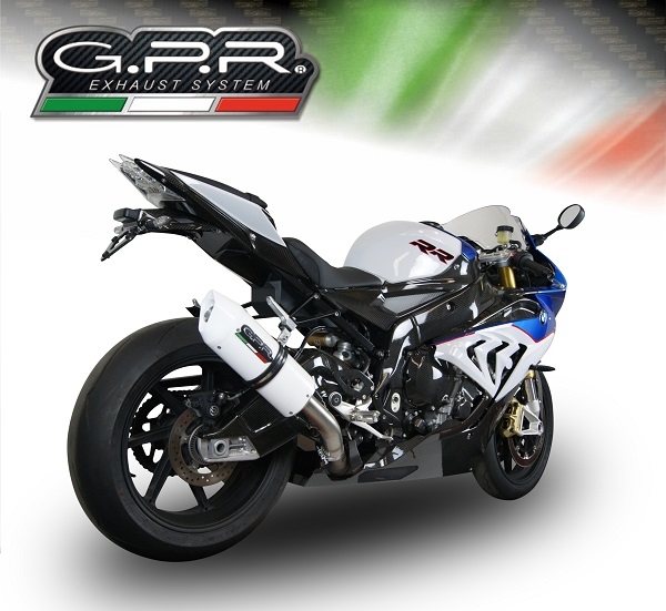 Esapament GPR compatibil cu Bmw S 1000 RR -M  2015 Evacuare slip-on omologata, inclusiv db killer detașabil și cot de legătură,Albus Ceramic