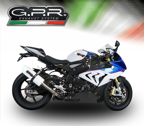 Esapament GPR compatibil cu Bmw S 1000 RR -M  2015 Evacuare slip-on omologata, inclusiv db killer detașabil și cot de legătură,Albus Ceramic