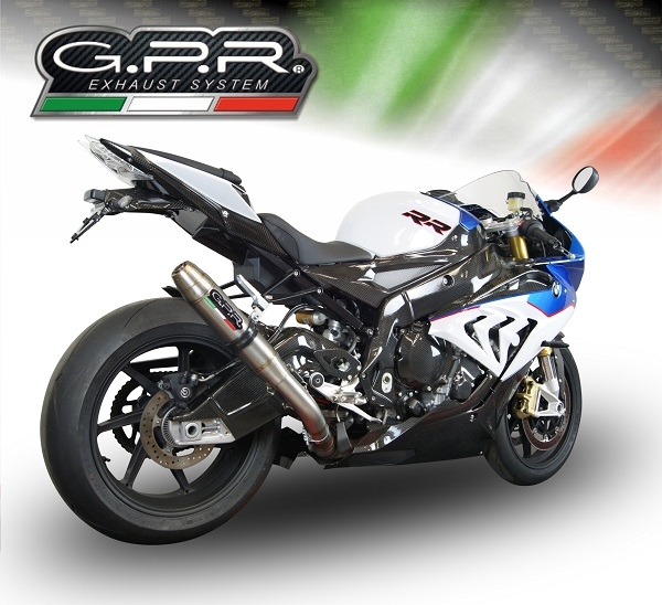 Esapament GPR compatibil cu Bmw S 1000 RR -M  2015 Evacuare slip-on omologata, inclusiv db killer detașabil și cot de legătură,Deeptone Inox